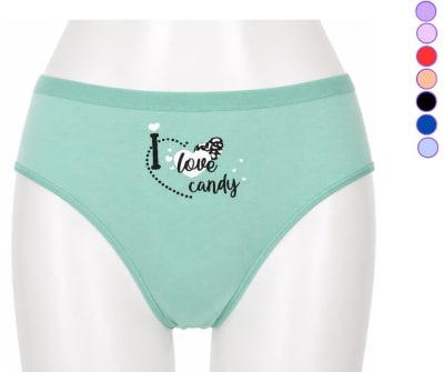 Calzón algodón i love candy colores surtidos para mujer - Pack 12 unidades