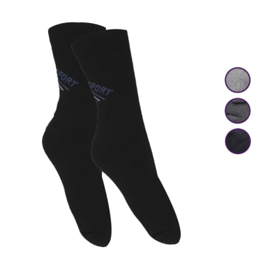 Calceta largas de lana colores surtidos lisos para hombres - Pack 12 unidades1