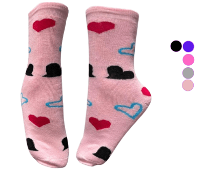Calcetas media caña con diseños de corazón para mujer - Pack 12 unidades