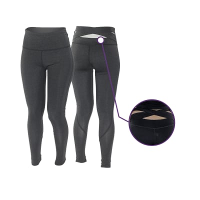 Calza deportiva tiro alto con abertura trasera para mujer - Pack 6 unidades