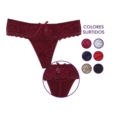 COLALES PARA MUJER DISEÑO DE ENCAJE PACK POR 12 UNIDADES1