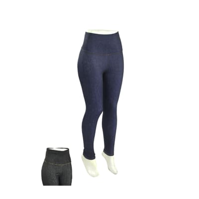 Calza pitillo de tiro alto con diseño tipo jeans para mujer - Pack 12 unidades1