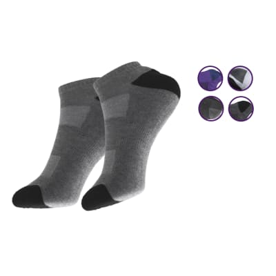 Calcetas tobillera toalla y algodón diseño líneas para mujer - Pack 12 unidades1