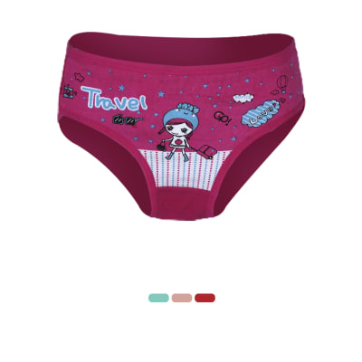 Calzón algodón con diseños de Estrellas y Osos para niñas - Pack 3 unidades