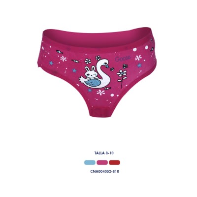 Calzón de algodón con diseño de Cisne y Conejos para niñas - Pack 3 unidades