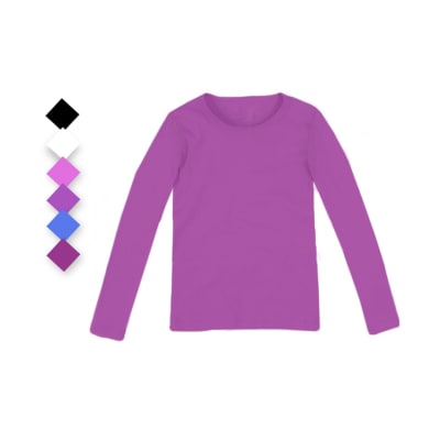 CAMISETAS PARA NIÑA CON FIBRA BAMBÚ  TALLAS:  12-14  COLORES SURTIDOS PACK 12 UNIDADES1