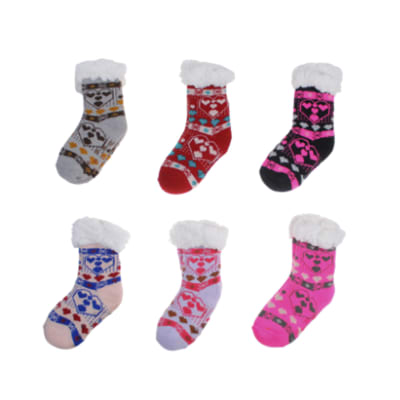 Calceta media caña con diseños corazones para niñas - Pack 12 unidades1