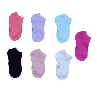 Calceta tobillera de algodón en color liso para niñas - Pack 12 unidades