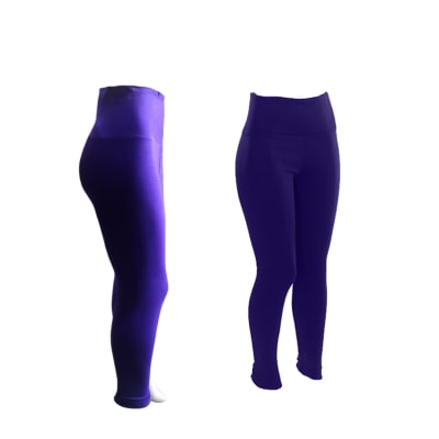 Calza Nacional Pitillo Lycra Color Morado Índigo Para Mujer - Pack 1 Unidad
