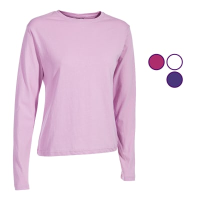 Camisetas de polar y bambu cuello redondo color liso para niñas - Pack 12 unidades1