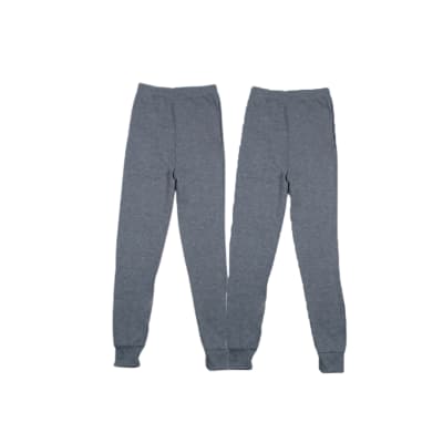 Calzoncillo largo de algodón en color liso Gris para niños - Pack 2 unidades