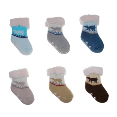 Calcetas Media Caña Antideslizantes Para Niños - Pack 12 Unidades