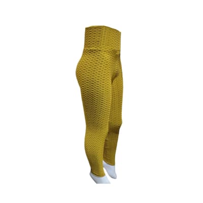 Calza texturizada Nacional en color Mostaza para mujer - Pack 1 unidad