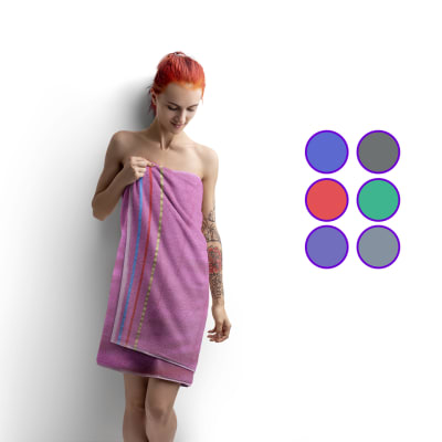 Toallas Con Diseño Tres Líneas en Colores Surtidos  - Pack 12 Unidades1