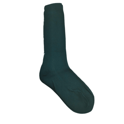 Calceta de algodón escolar en color verde para niñas - Pack 3 unidades1