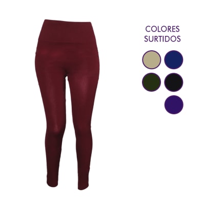 Calza de polar primera capa sin pie tiro alto para mujer - Pack 12 unidades1