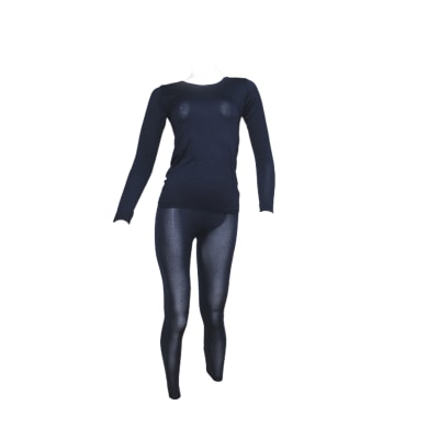 Conjunto polera y calza primera capa color liso para mujer - Pack 6 unidades
