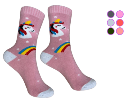 Calcetas toalla media caña diseño divertidos para niñas - Pack 12 unidades1