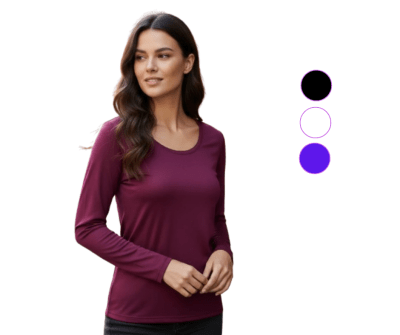 Camiseta polar algodón cuello redondo color surtido para mujer - Pack 12 unidades1