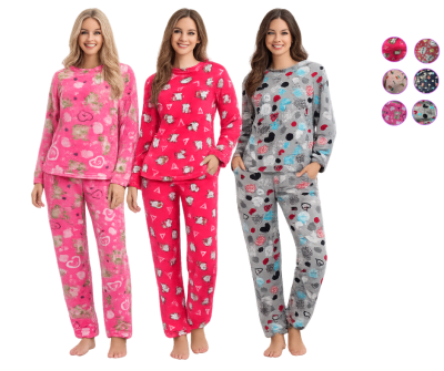 Pijamas plush 2 piezas sujetos a disponibilidad para mujer - Pack 1 unidad