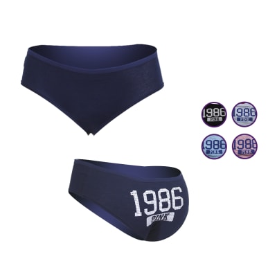 PANTALETAS PARA MUJER CON ESTAMPADO 1986 TALLAS:  M  PACK 4 UNIDADES1