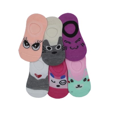 Calceta panchita algodón con diseños para niñas - Pack 12 unidades