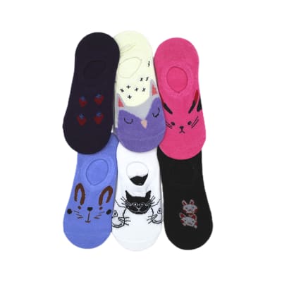 Calcetas tipo panchita algodón diseños animales para niñas - Pack 6 unidades1