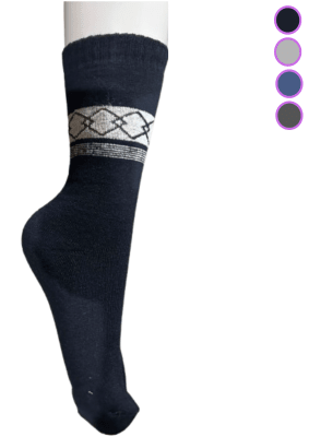 Calcetas media caña thermo polar diseños rombos para hombres - Pack 12 unidades1