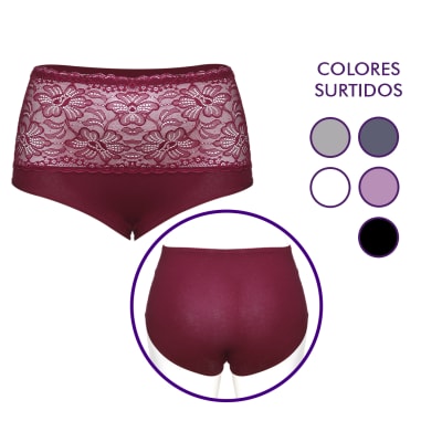 CALZON EXTRA LINDA ALGODÓN  TIRO ALTO PACK DE 12 UNIDADES1