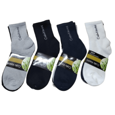 Calcetas media cana de bambu color lisos para hombres - Pack 12 unidades1