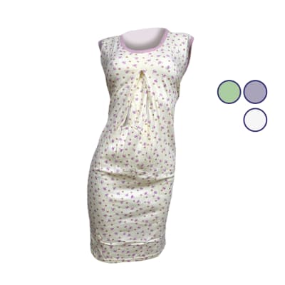 Camisola maternal de algodon con 4 botones para mujer - PAck 1 unidad