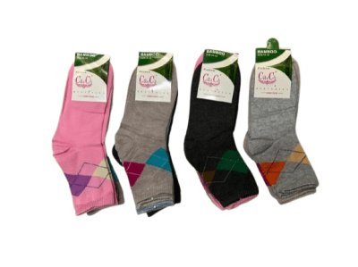 Calcetas media caña bambu y algodon triángulos para mujer - Pack 12 unidades