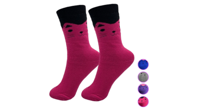 Calceta Larga Con Diseño Cara De Gato Para Mujer - Pack 12 Unidades1