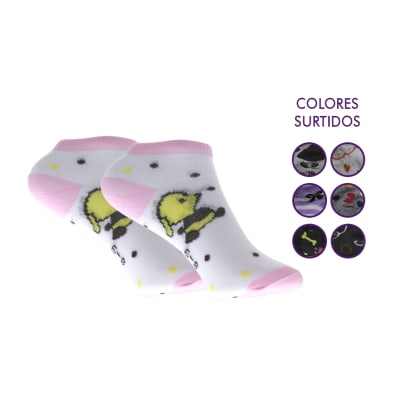 Calceta tobillera algodón con diseños surtidos para niñas - Pack 12 unidades1