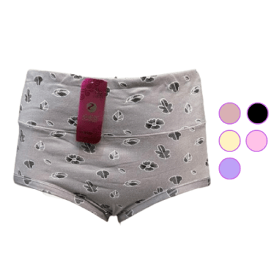 Calzón tanga de algodon pretina alta diseño hojas para mujer - Pack 12 unidades