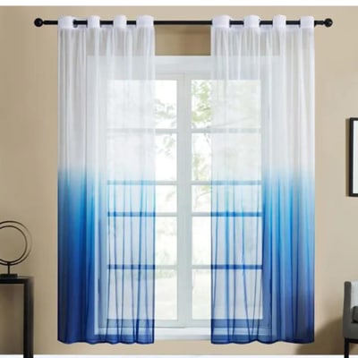 SET DE CORTINAS VISILLO COLOR  BLANCO CON AZUL CIELO1
