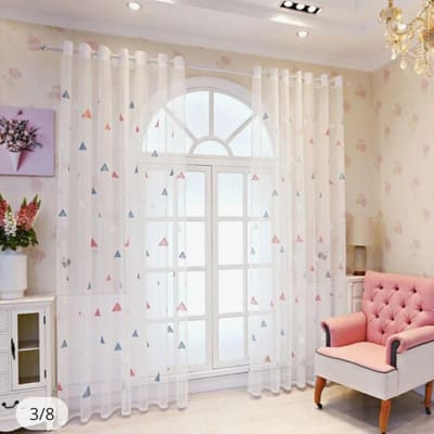 Set De Cortinas Visillo Tipo Velo En Color Blanco Para Habitaciones - Pack 1 Set1