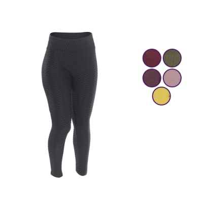 Calza texturizada levanta glúteos color liso surtido para mujer - Pack 12 unidades