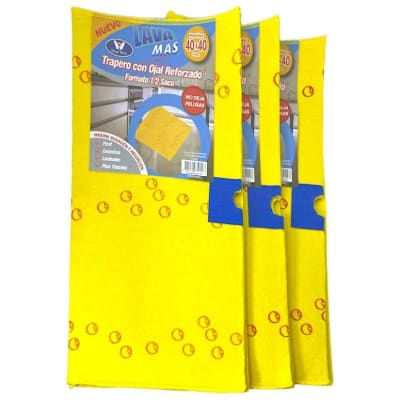 Traperos amarillo con ojal reforzado para hogar - Pack 12 unidades1