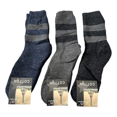 Calcetas térmica de polar largas diseño rayas para hombre - Pack 12 unidades