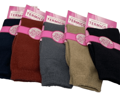 Calcetas largas térmicas de polar colores surtidos para mujer - Pack 12 unidades2