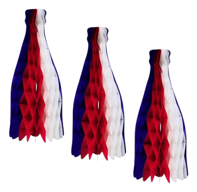 Adorno Para Fiesta Patrias Diseño Botella Colores Rojo Azul blanco - Pack 1 Unidad