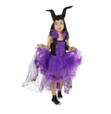 Disfraz infantil para Halloween maléfica para niñas - Pack 1 unidad
