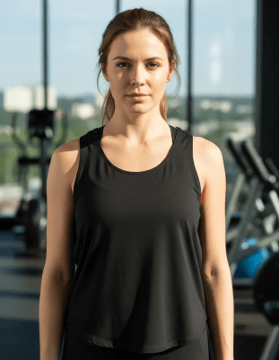 Poleras sin manga de algodón color negro para Mujer - Pack 6 Unidades