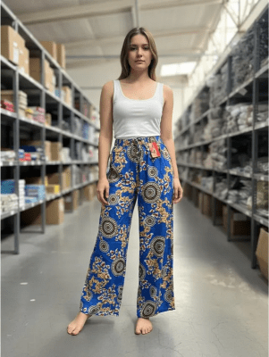 Pantalón estilo palazzo verano estampados flores para mujer - Pack 6 unidades1