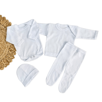 Conjunto set de 4 piezas en color blanco MOTTA para bebés - Pack 4 conjuntos1