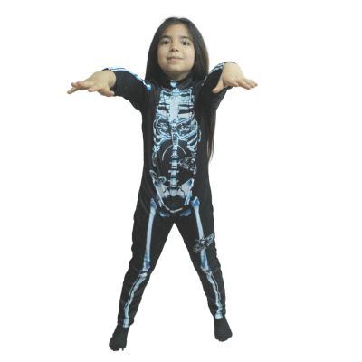 Disfraz infantil para Halloween calavera con mariposa para niña - Pack 1 unidad1