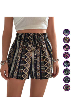 Short con bolsillos y pretina en cintura diseños surtidos para mujer - Pack 12 unidades1