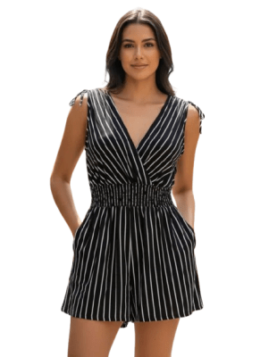 Enteritos diseños surtidos con bolsillos y cuello V para mujer - Pack 6 unidades