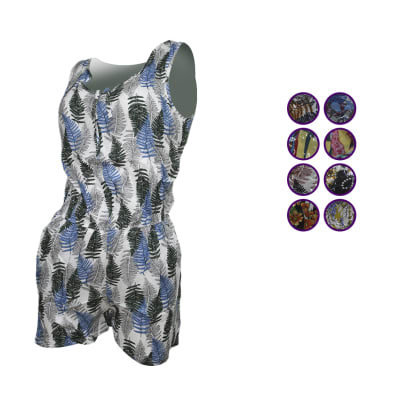 Enterito corto elásticado en cintura estampando para mujer - Pack 3 unidades1